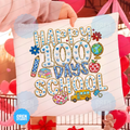 Happy 100 Days of School - Faux Chenille Patch & Embroidery Sublimation PNG