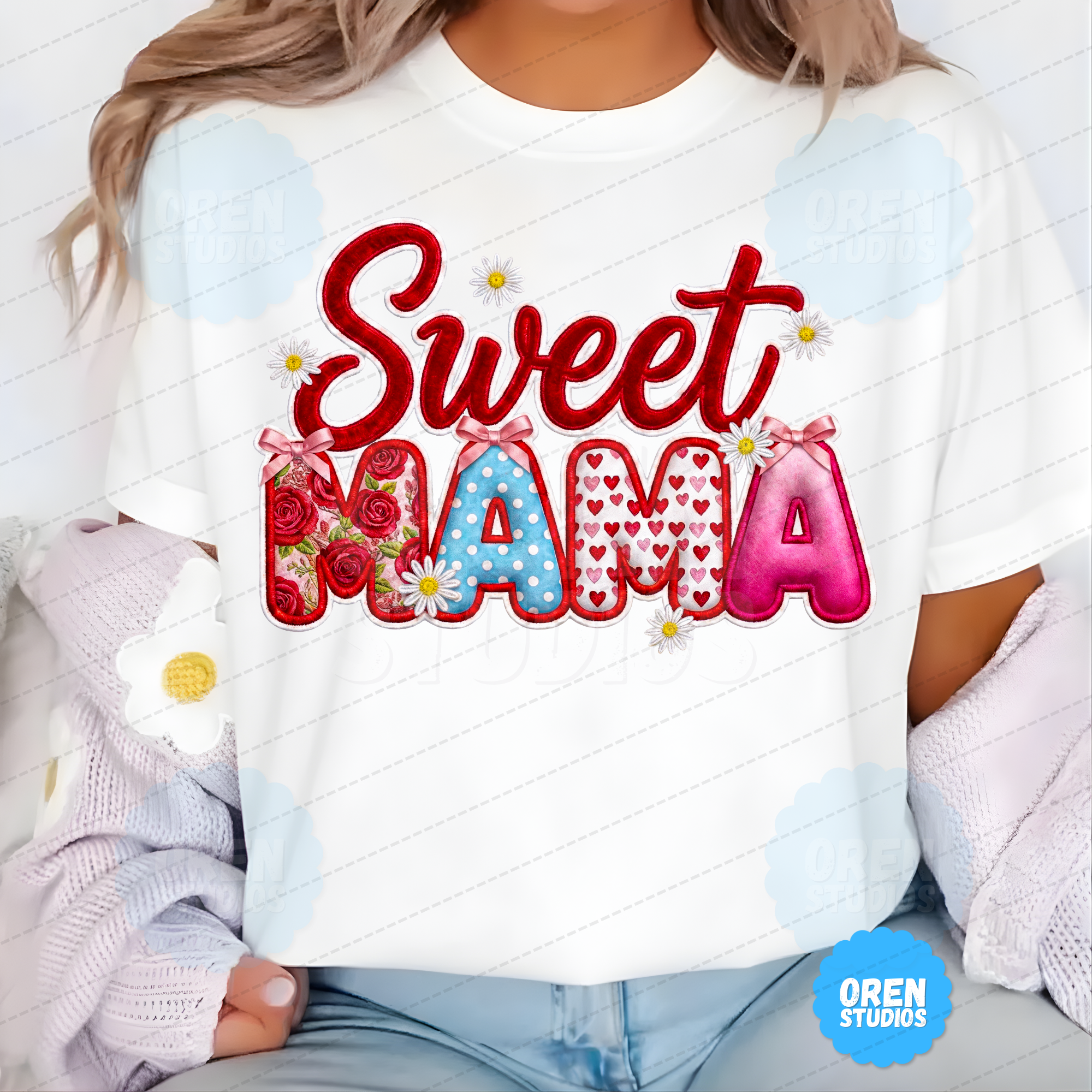 Sweet Mama PNG, Valentine and Mother's Day Sublimation, Coquette Floral Bow Shirt Design