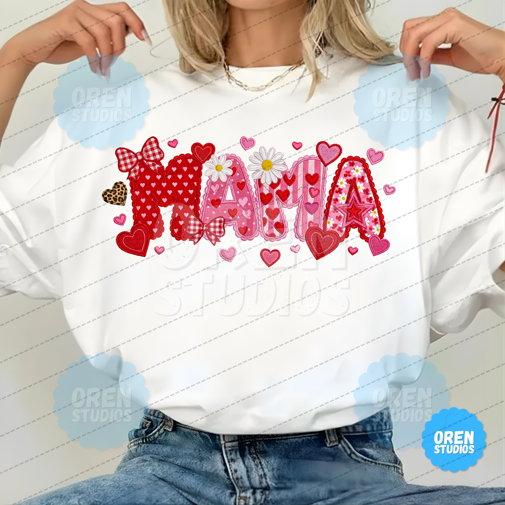 Mama PNG, Coquette Bow Floral Design, Valentine Mothers Day Shirt Sublimation Design (Digital Download)
