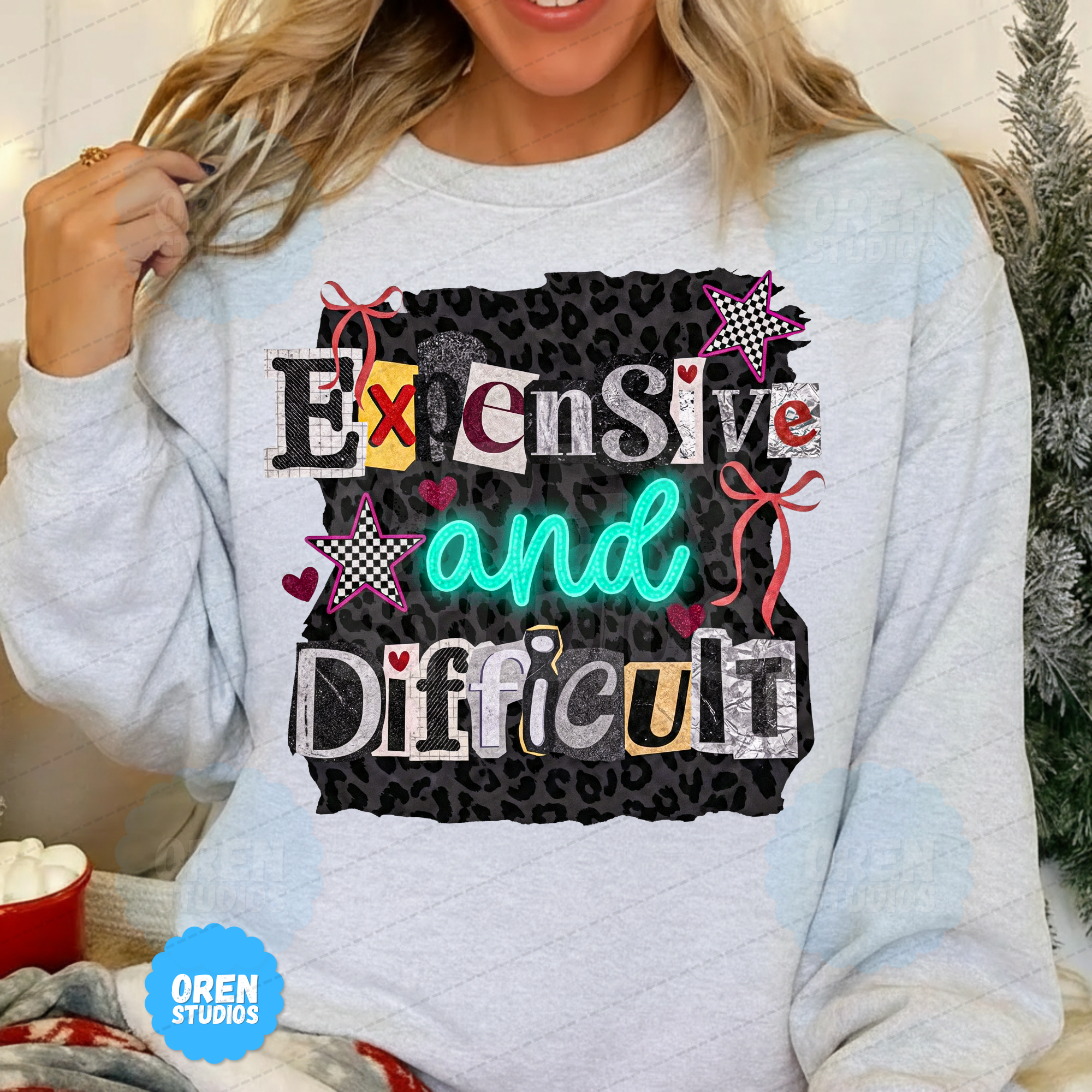 Leopard Coquette Ransom Note PNG | Sassy Y2K Sublimation Design | Expensive and Difficult PNG