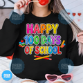 100 Days of School PNG, Glitter Leopard Doodle Letters, Teacher Student Shirt (Digital Download)