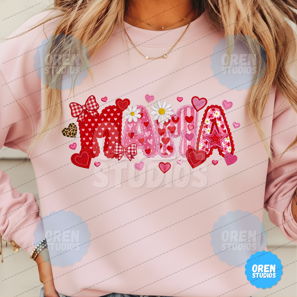 Mama PNG, Coquette Bow Floral Design, Valentine Mothers Day Shirt Sublimation Design (Digital Download)