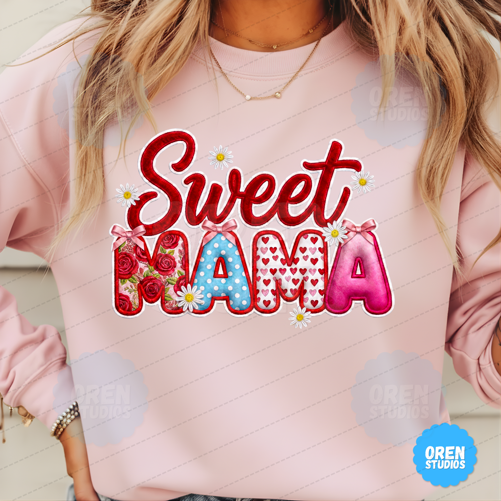 Sweet Mama PNG, Valentine and Mother's Day Sublimation, Coquette Floral Bow Shirt Design